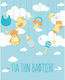 Greeting Card Baptism 9x11cm in Light Blue Color