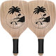 Beach Rackets Set Beige with Straight Handle Black