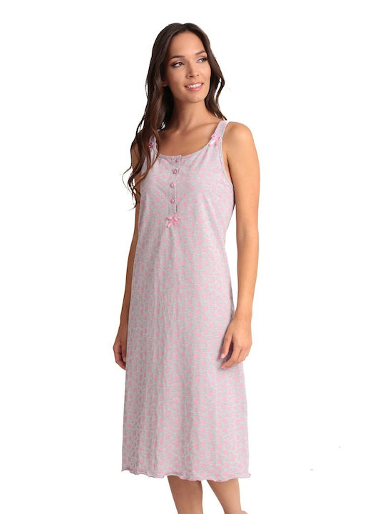 Lydia Creations Summer Cotton Women's Nightdress Pink