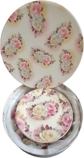 Karvounis Plate Desert made of Porcelain White 7pcs