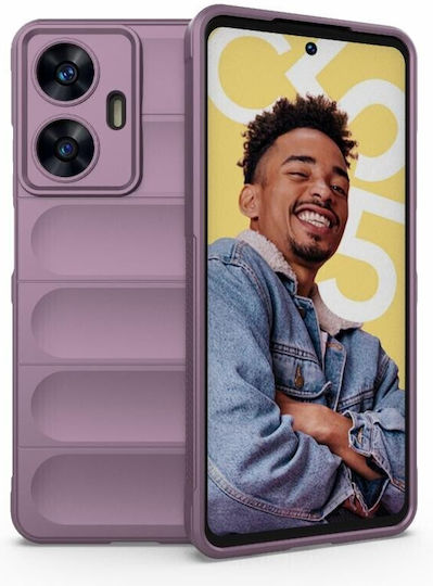Magic Shield Umschlag Rückseite Silikon Lila (Realme C55)