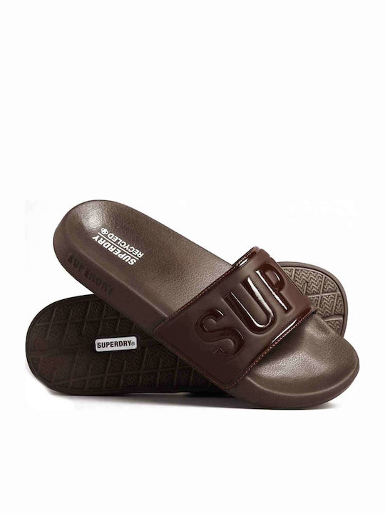 Superdry Ανδρικά Slides Καφέ