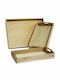 Karageorgos Bros Wooden Rectangular Serving Tray with Handles in Brown Color 65x50x4.5cm 1729 1pcs