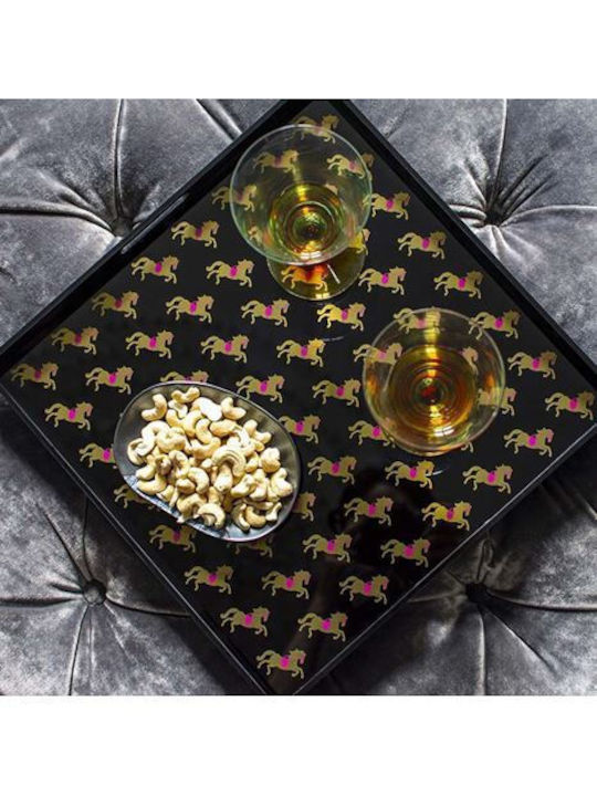 Plastic Rectangular Serving Tray in Gold Color 35x35cm SKULTPH40 1pcs