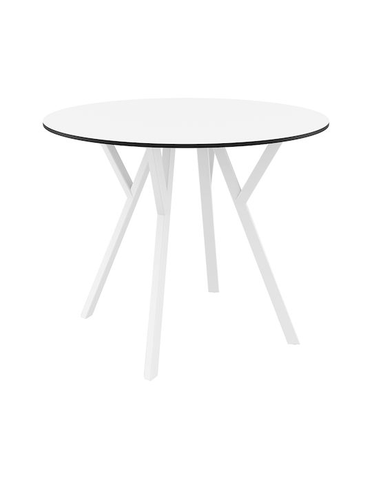 Τραπέζι Εξωτερικού Χώρου από Πολυπροπυλένιο Max Λευκό 90x90x74εκ.