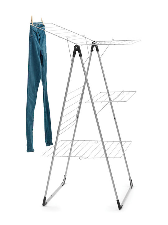 Brabantia Metallic Folding Floor Clothes Drying Rack with Hanging Length 23m