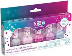 Make It Real Butterfly Glitter Παιδικά Μανό 5τμχ