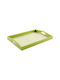 Caspari Wooden Rectangular Serving Tray with Handles in Green Color 16071LQR 1pcs