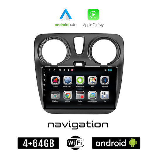 Booma Auto-Audiosystem für Renault Dokker Dacia Dokker 2012> (Bluetooth/USB/WiFi/GPS/Apple-Carplay/Android-Auto) mit Touchscreen 9"