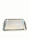 Epiplo-Fos Stainless Steel Rectangular Serving Tray with Handles in Silver Color 42x42cm 0200091 1pcs