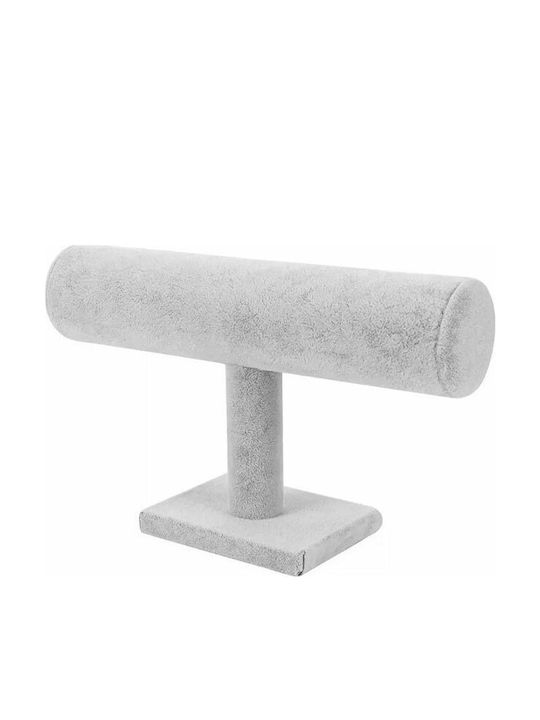 Σταντ Κοσμημάτων Υφασμάτινο Γκρι 23x5x14.5cm