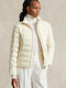 Women's Short Puffer Jacket Waterproof for Winter Beige