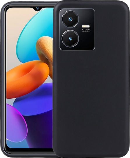 Umschlag Rückseite Silikon Schwarz (Vivo Y22S / Y35)