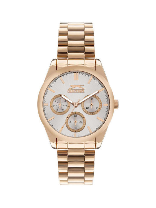 Slazenger Watch Chronograph with Pink Gold Meta...