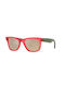 Ray Ban Unisex Γυαλιά Ηλίου με Κόκκινο Κοκκάλινο Σκελετό και Χρυσό Καθρέφτη Φακό
