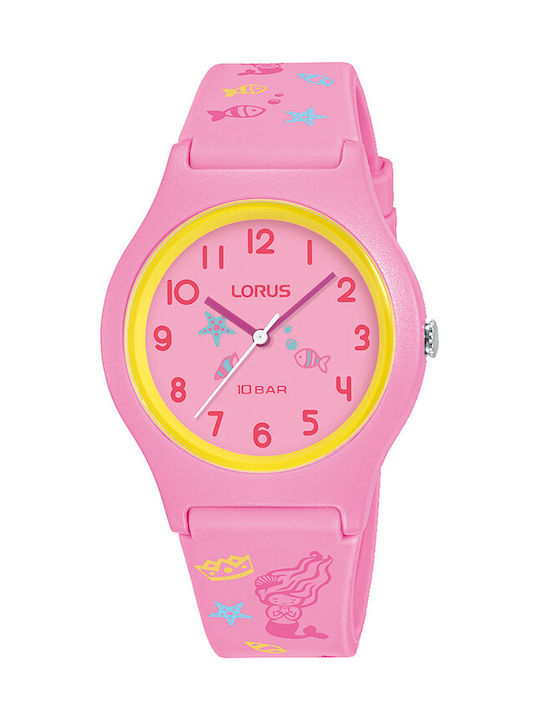 Lorus Kinder Analoguhr mit Kautschuk/Plastik Armband Rosa