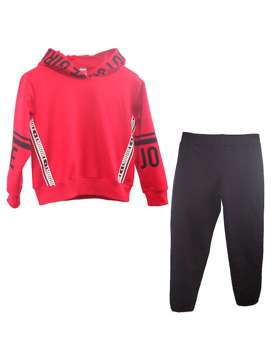 Joyce Kids Sweatpants Set Red 2pcs