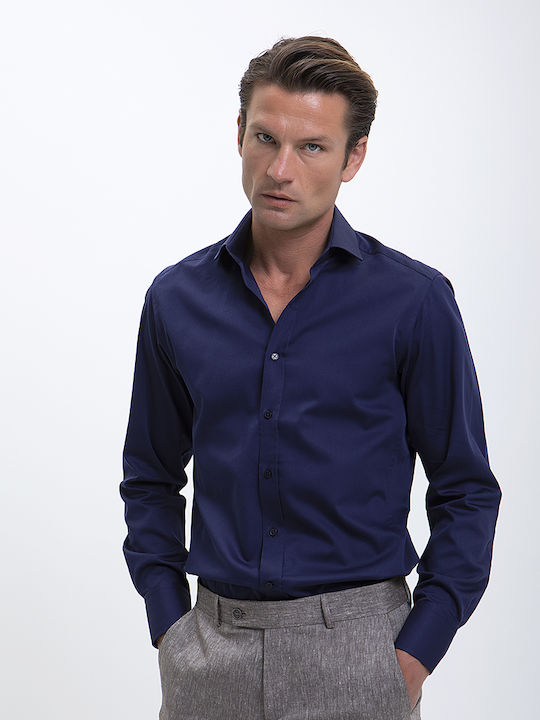 HD x Vardas Slim Fit Hemd in Blau