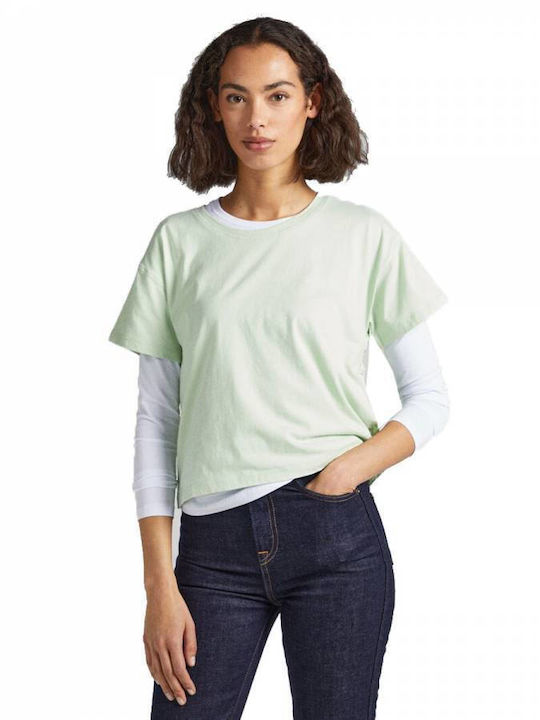 Pepe Jeans Women's Crop T-shirt Floral Green