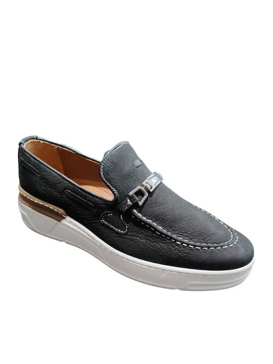 Suede Ανδρικά Loafers σε Μαύρο Χρώμα