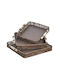 Inart Wooden Rectangular Serving Tray with Handles in Brown Color 37x37x5cm 3-70-151-0678 3pcs