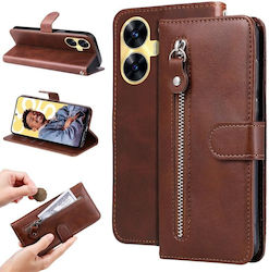 Zipper Wallet Brown (Realme C55)