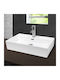 ECD Germany Wall Mounted Countertop Sink Ceramic 60.5x36x13cm White
