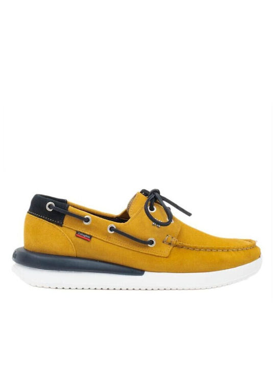 Malibu Men's Leather Boat Shoes Yellow