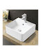 KLP Top Επικαθήμενος Νιπτήρας Πορσελάνης 46x42x15.5cm Λευκός
