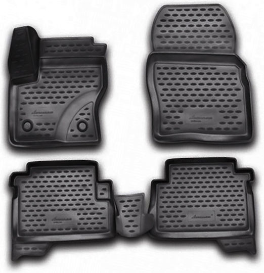 Novline Set of Front and Rear Mats 4pcs Tray Type for Ford Kuga 2013-2019 Gray