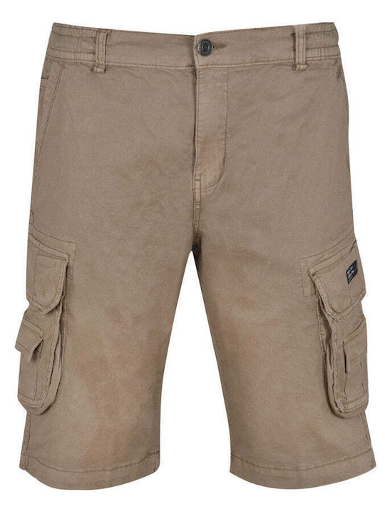 Men's Bermuda shorts with elastic "Lois" Freeland - BROWN