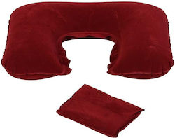 Behrend Inflatable Travel Pillow Polyester with Carrying Case Red