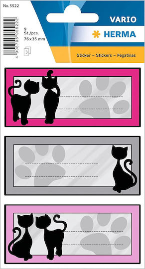 Herma Cats Notebook Labels 7.6x3.5cm 9 Pieces