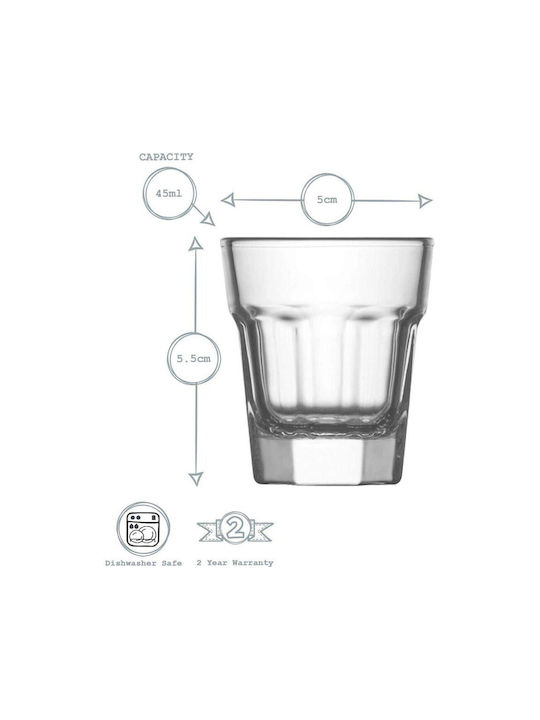 Gurallar Schnapsgläser aus Glas 45ml 6Stück