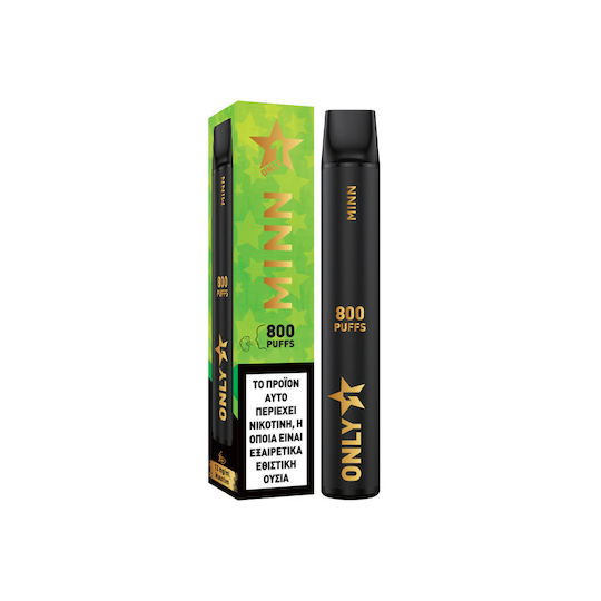 Only1 Електронна Еднократна Цигара 800 Вдишвания Mint 2ml 12mg Черна