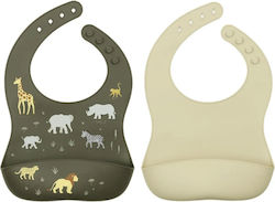 A Little Lovely Company Wasserdicht Lätzchen Silikon mit Taste & Tasche Grün 2Stück A Little Lovely Company Wasserdicht Lätzchen Silikon mit Taste & Tasche Grün 2Stück
