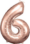 Balloon Foil Jumbo Number 6 Rose Gold 55cm