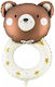 Μπαλόνι Baby Shower Αρκουδάκια Foil Jumbo Πολύχρωμο Teddy Αρκουδάκι 88εκ.