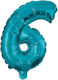 Luftballon Folie Zahl 6 Blau 6 32cm