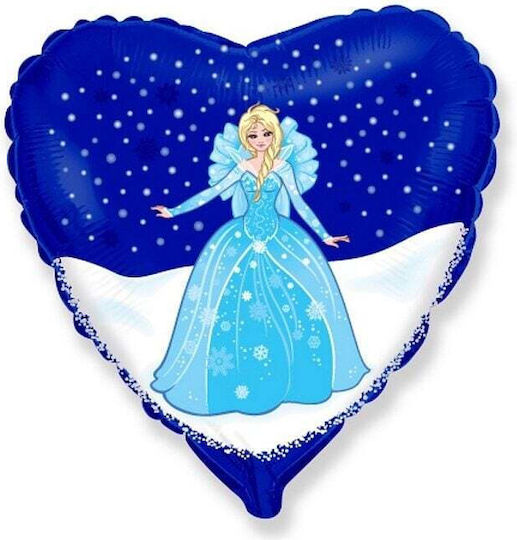 Balloon Foil Heart Blue Princess Elsa 45cm