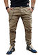 Trousers Cargo Elastic in Slim Fit Khaki