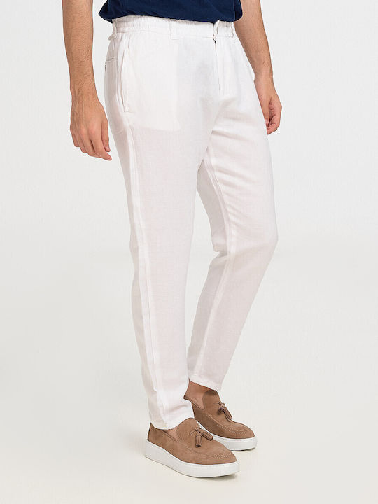Rook Men's Elastic White Trousers