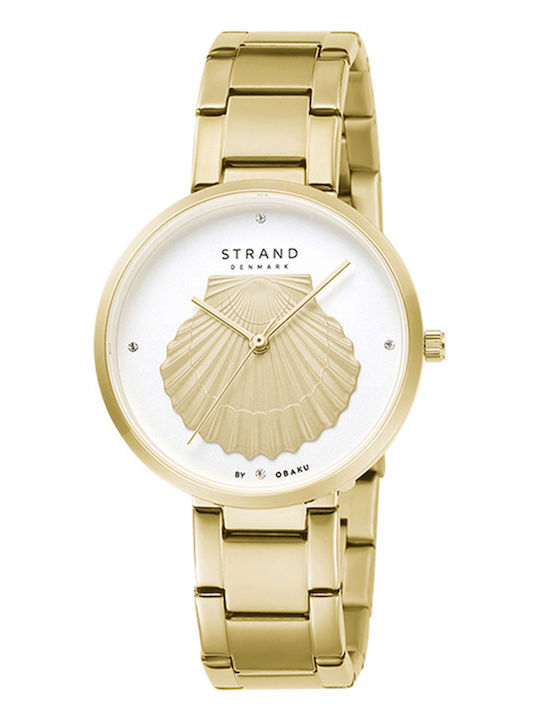 Strand by Obaku Women's Watch with Gold Metal Bracelet