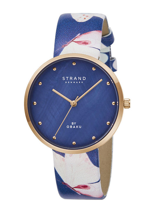 Strand by Obaku Women's Watch with Blue Leather Strap