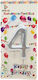 Birthday Candle Number "4" in Silver Color SDS-18554