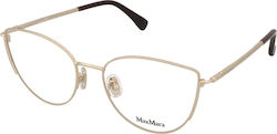 Max Mara Metal Eyeglass Frame Butterfly Gold MM 5002 032