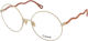 Chloe Femei Metalic Rame Ochelari Auriu CH0057O 007