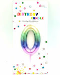 Birthday Candle Number "0" Multicolored 500-0