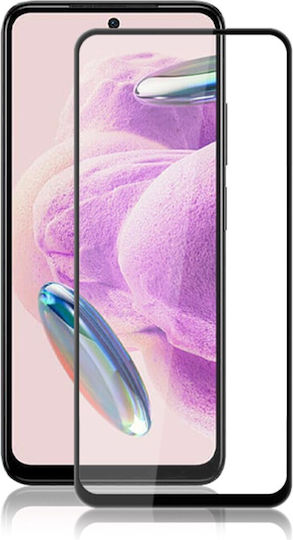 Amorus 0.33mm Vollkleber Vollflächig gehärtetes Glas Schwarz (Redmi Note 12S)