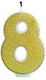 Ginger Ray Geburtstagskerze Nummer "8" in Gold Farbe PM-965